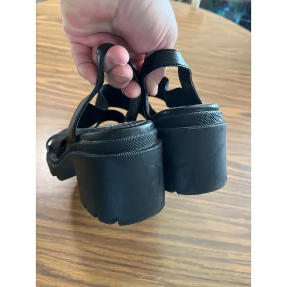 Steve Madden Jennica black open toed strappy sandal size 8M - Picture 3 of 7